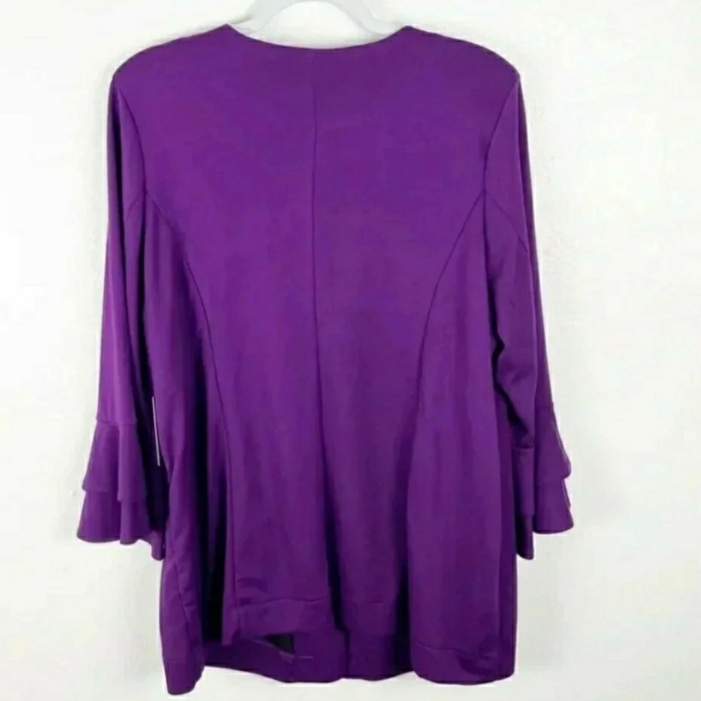 Eloquii Purple Ruffle Sleeve Blazer,  Size 22 - Picture 5 of 12